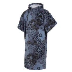 2022 Mystic Poncho Velours AOP - Blue/Black